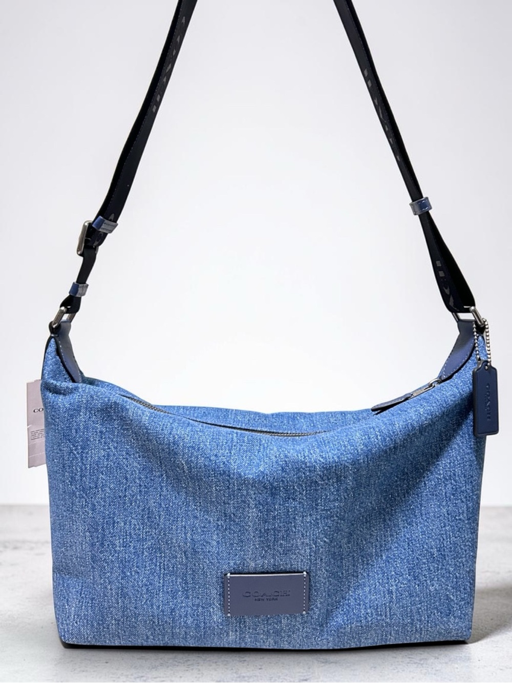 COACH Finn Gender Neutral Denim Crossbody Bag NWT
